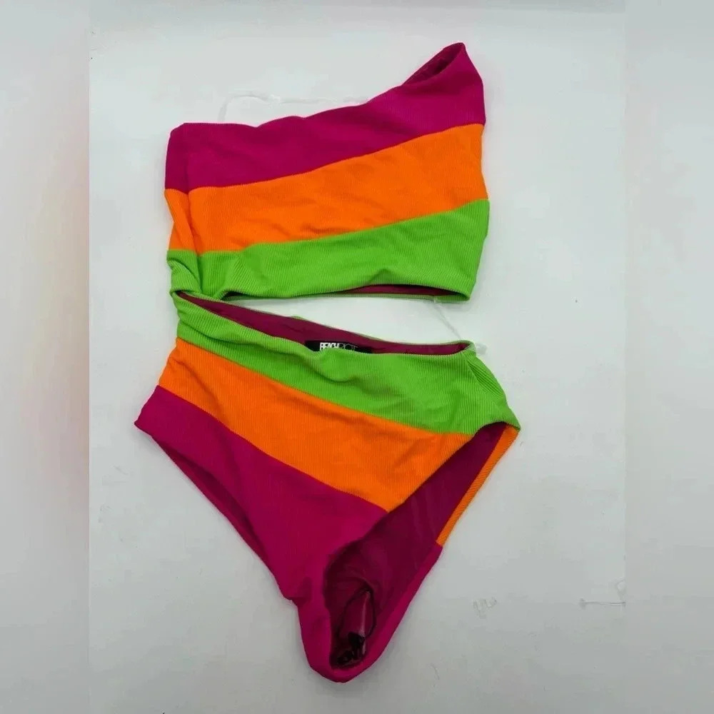 Beach Riot Joyce One Piece Neon Sunset Colorblock XS B383 - Picture 4 of 6